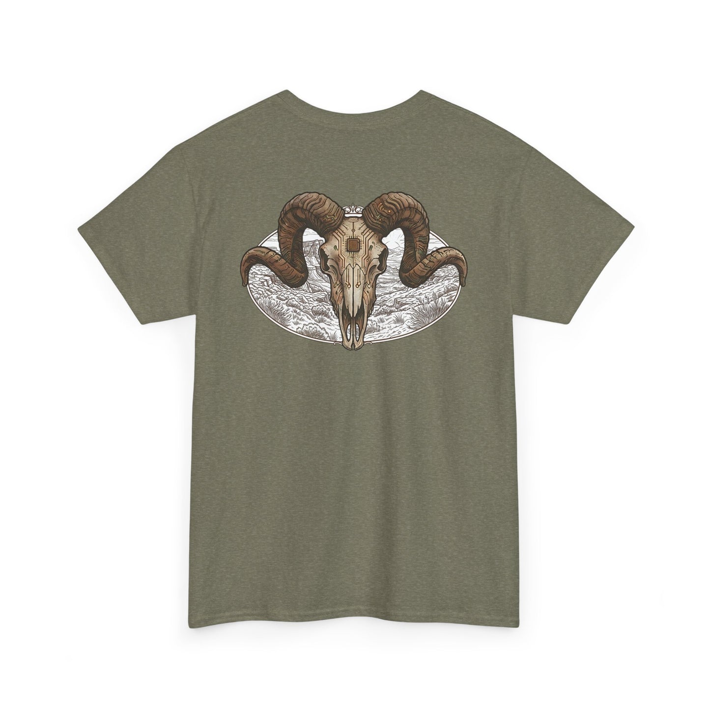 Ram Skull Graphic Tee Double Sided — 'Chestnut Valley, Oregon' Vintage Occult Shirt