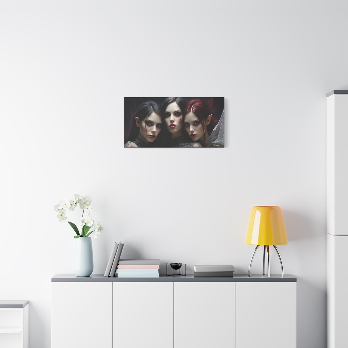 Gothic Wall Art Canvas, Fantasy Home Decor, Unique Gift for Halloween, Witchy Vibe Art, Dark Aesthetic Room Decor