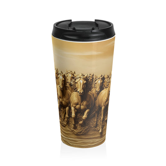 Equestrian Themed Stainless Steel Travel Mug - Perfect for Horse Lovers, Gifts for Equestrian Events, Outdoor Adventures, Birthday Gift