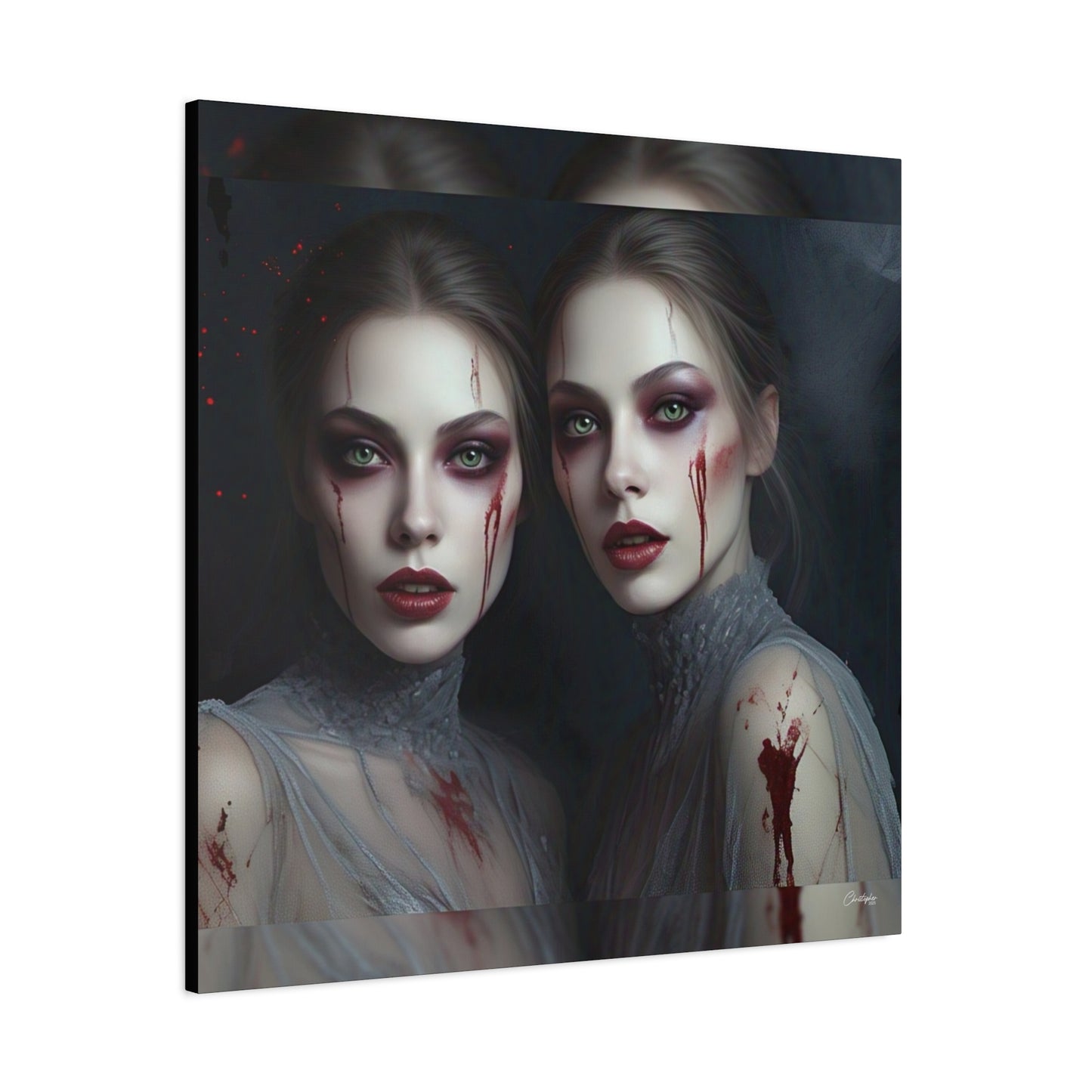 Spooky Art Canvas Print, Matte Canvas, Stretched Wall Decor, Gothic Home Decor, Halloween Art, Unique Gift