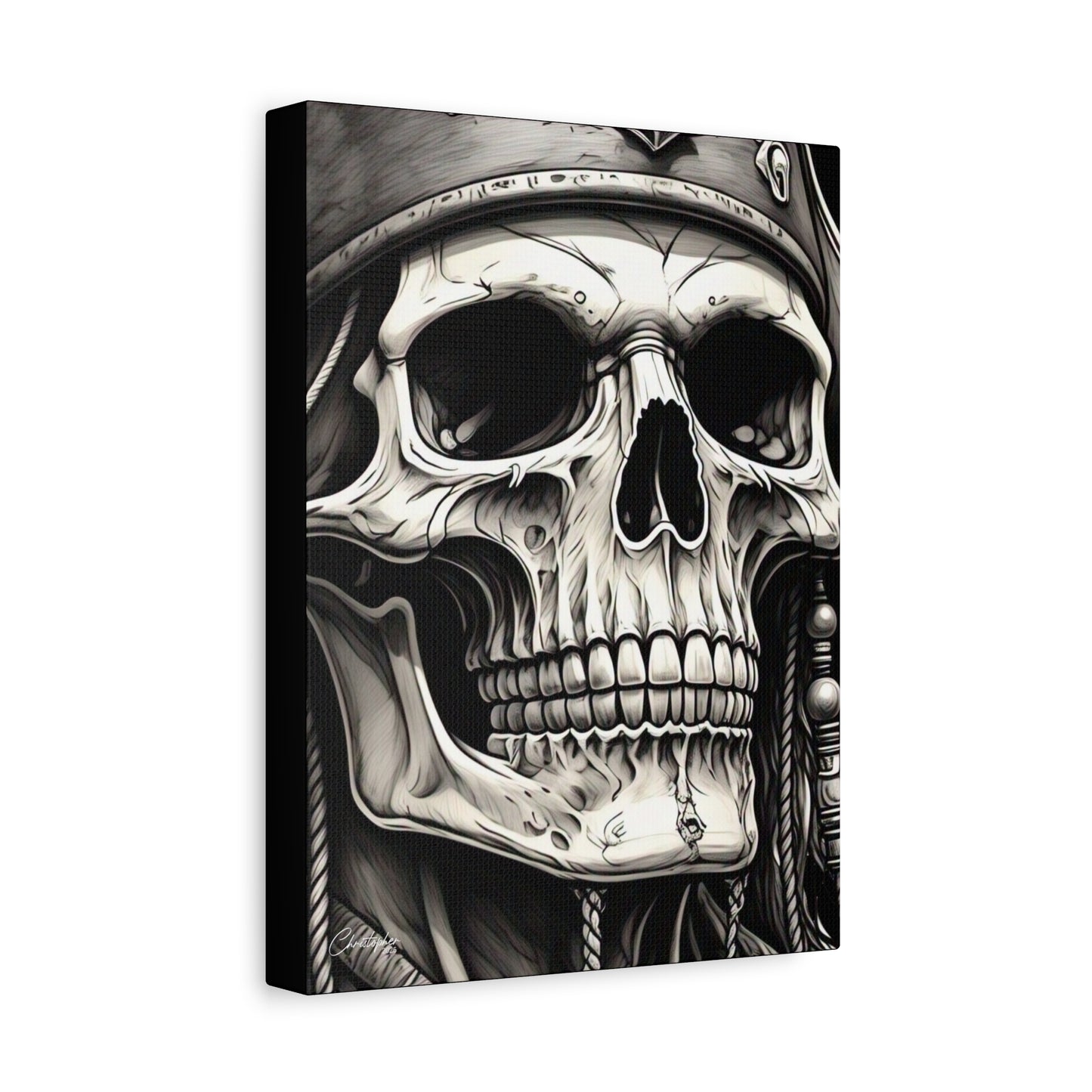 Pirate Skull Canvas Art - Edgy Gothic Decor, Wall Art for Halloween, Gothic Home Decor, Pirate Theme, Gift for Him