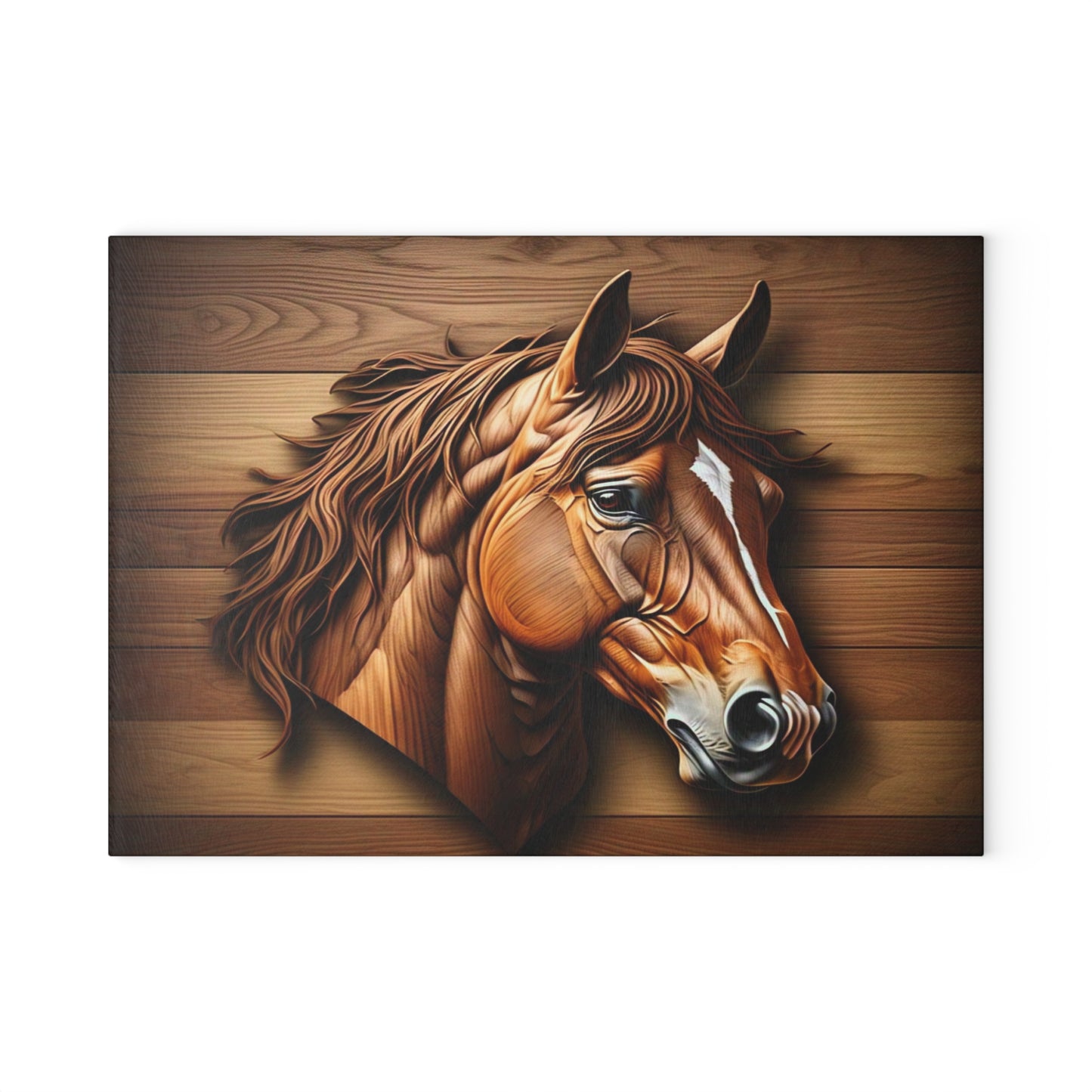 Horse-Themed Glass Cutting Board, Rustic Kitchen Decor, Equestrian Gift, Unique Housewarming, Animal Lover, Farmhouse Style