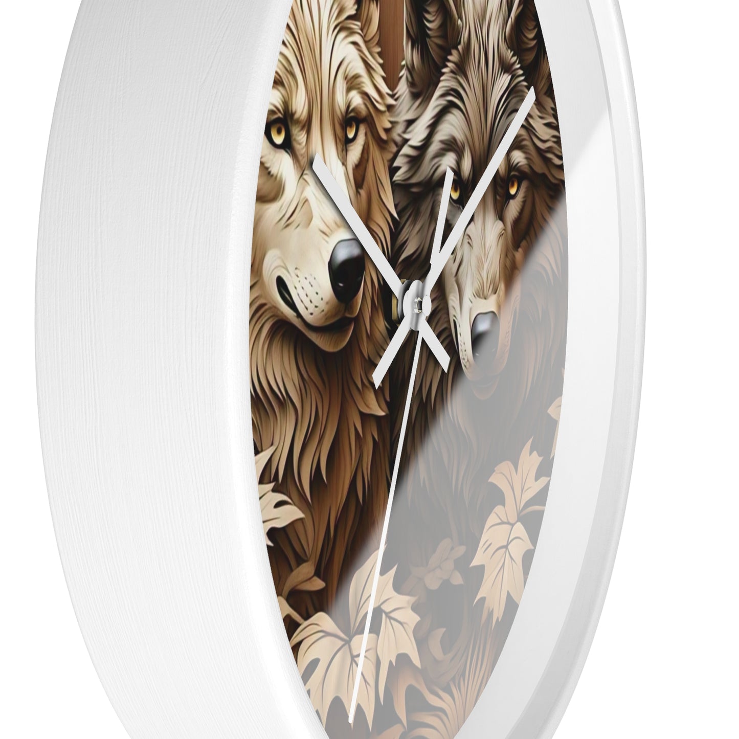 Rustic Wolf Wall Clock - Nature Inspired Home Decor, Animal Lover Gift, Woodland Themed Clock, Cozy Farmhouse Decor, Unique Gift Idea