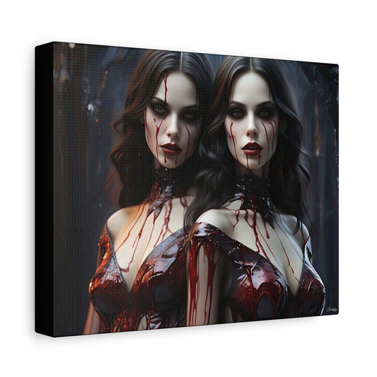 Gothic Vampire Canvas Art, Wall Decor, Horror Artwork, Halloween Home Decor, Spooky Room Accent, Unique Gift Idea