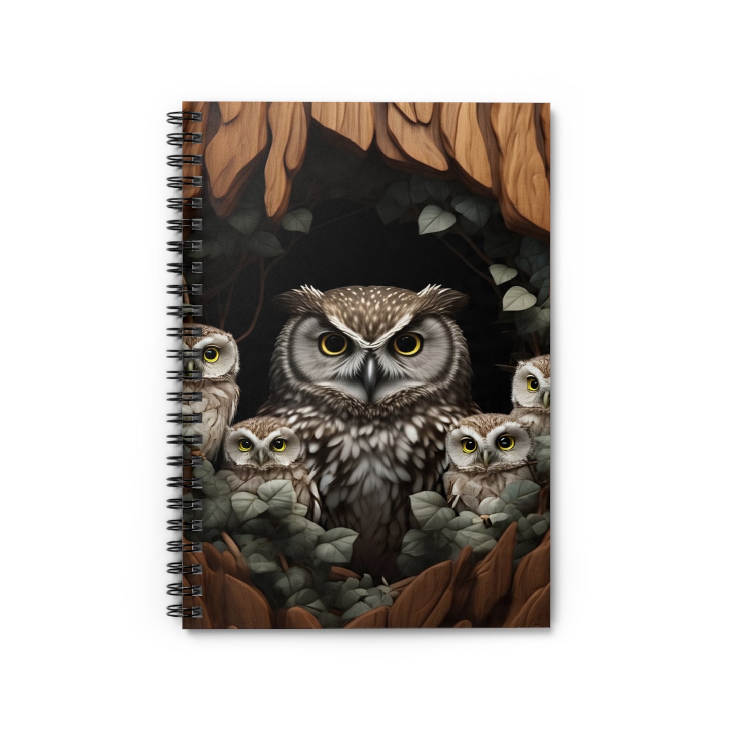 Wisdom in the Woods: Owl-Themed Spiral Notebook, Nature Lover's Journal, Gift for Students, Rustic Home Decor, Perfect for Back-to-School