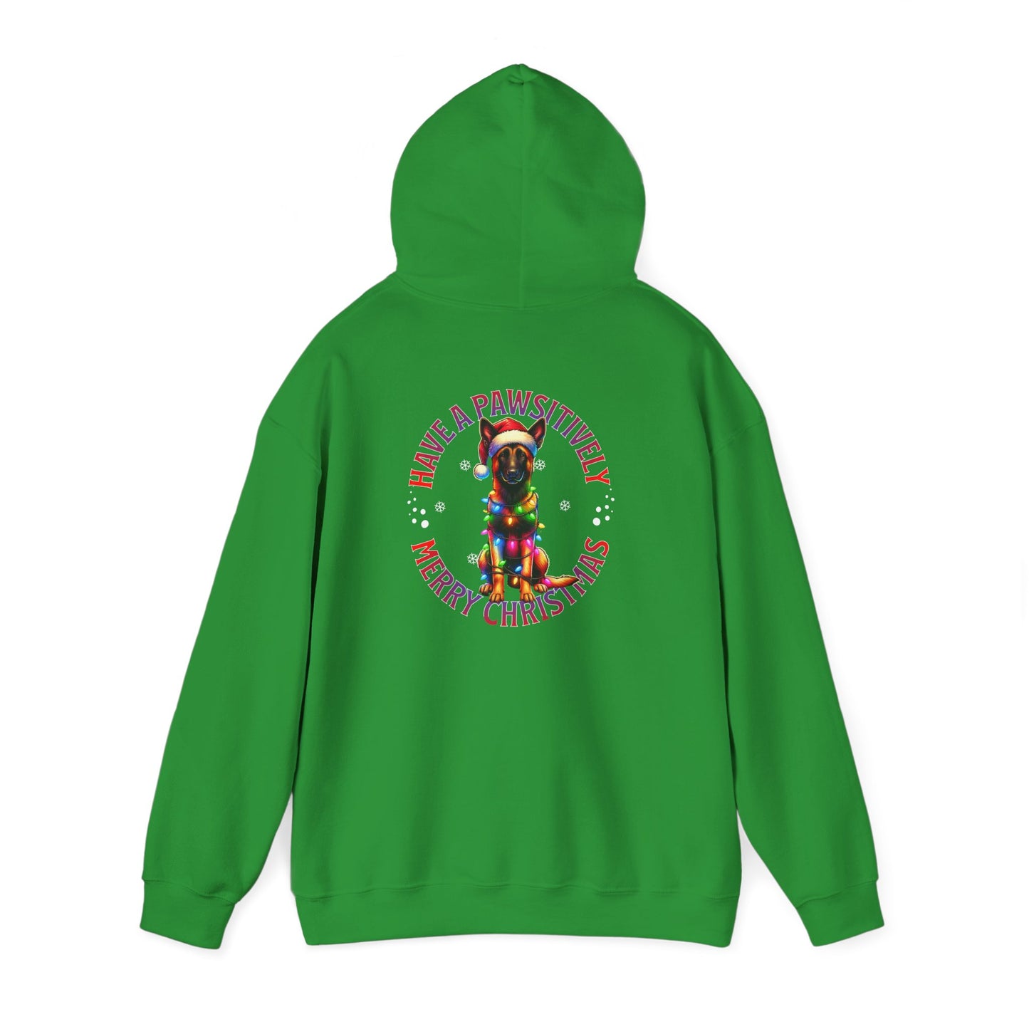 Christmas Pack Belgium Malinois Hoodie — 'Have a Pawsitively Merry Christmas' Holiday Sweatshirt