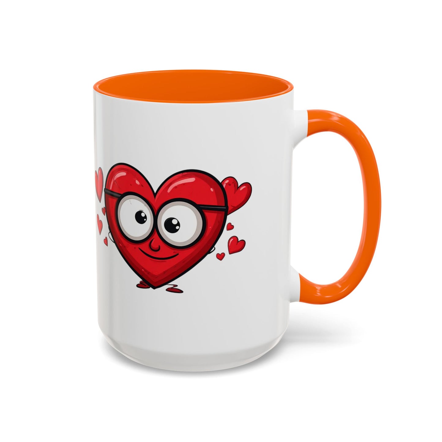 Cute Cartoon Heart Coffee Mug — Valentine Love Accent Mug (11/15oz)