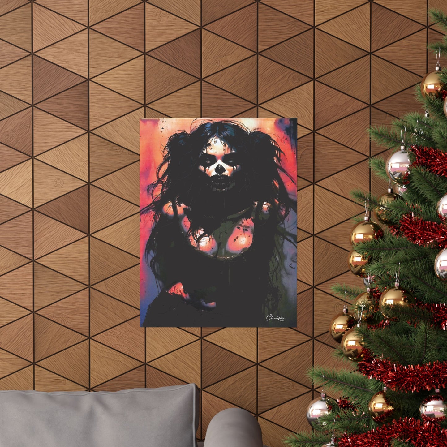 Laser Engraved Original Art Gothic Wall Art Poster, Edgy Home Decor, Alternative Aesthetic Prints, Halloween Decor, Unique Gift Idea