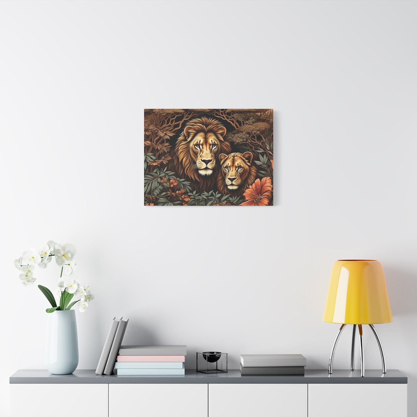 Majestic Lion Family Canvas Wall Art, Animal Lovers Decor, Wildlife Home Accent, Gift for Nature Enthusiasts, Meaningful Family Art