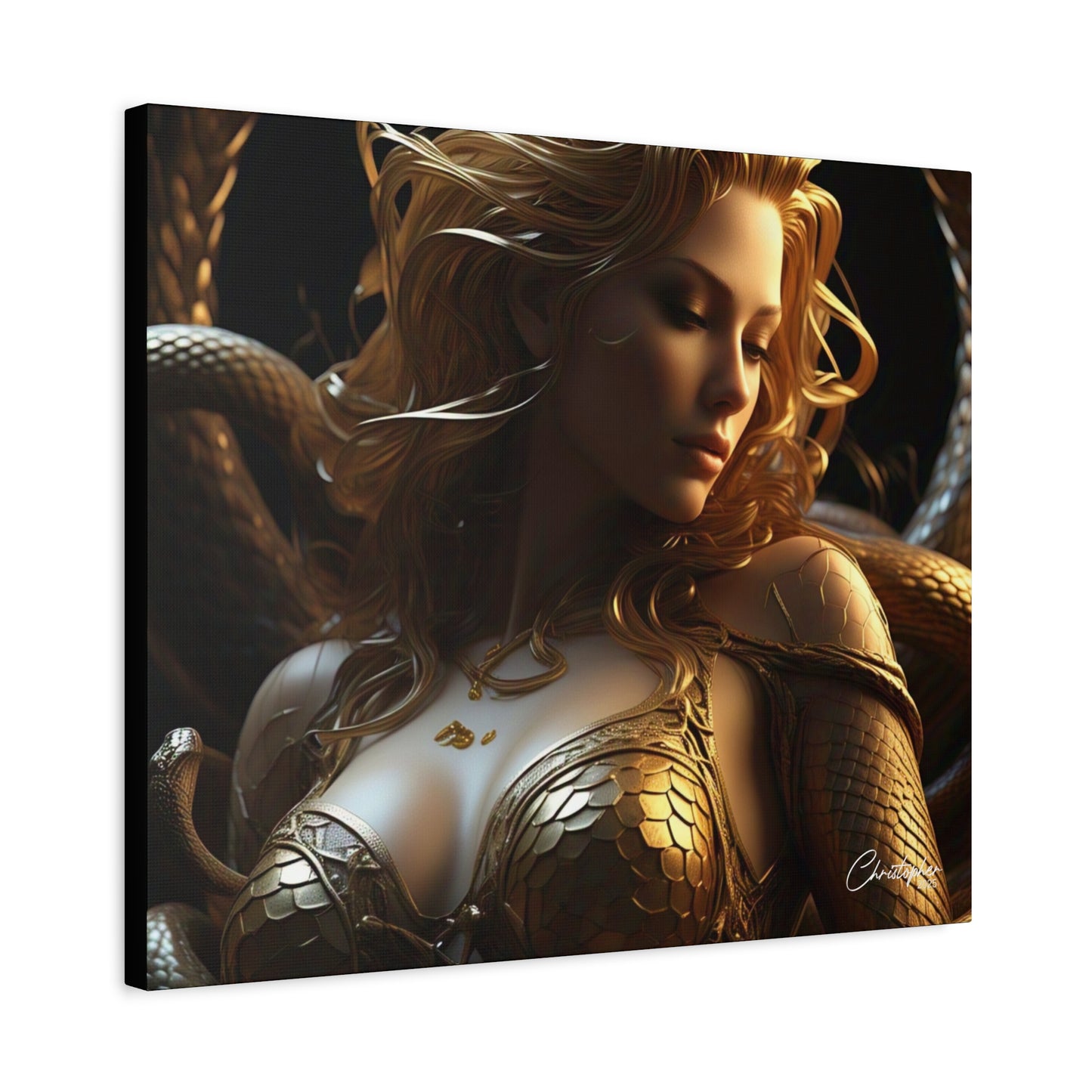 Fantasy Art Canvas Print - Serpent Goddess Home Decor