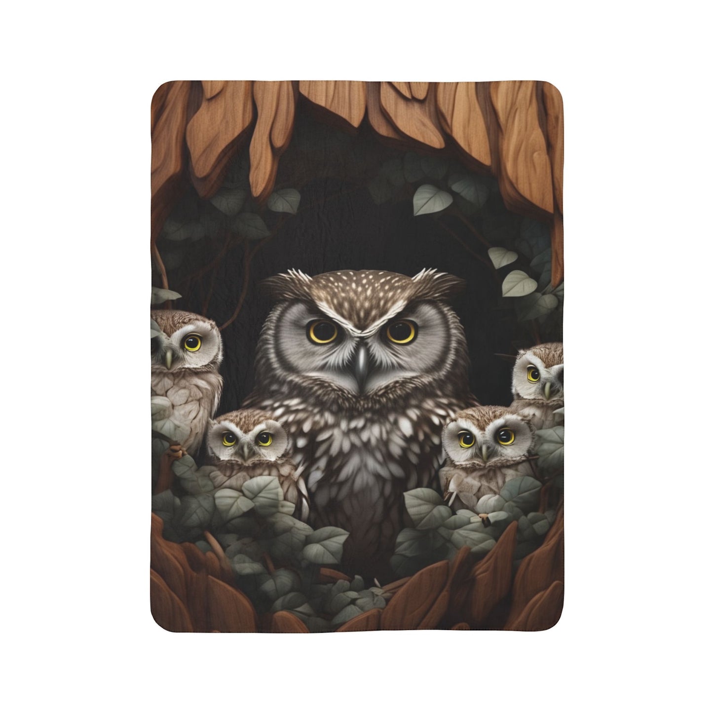 Cozy Owl Fleece Sherpa Blanket - Perfect Gift for Nature Lovers, Kids, and Cozy Nights, Halloween Decor, Animal Lovers, Home Accent