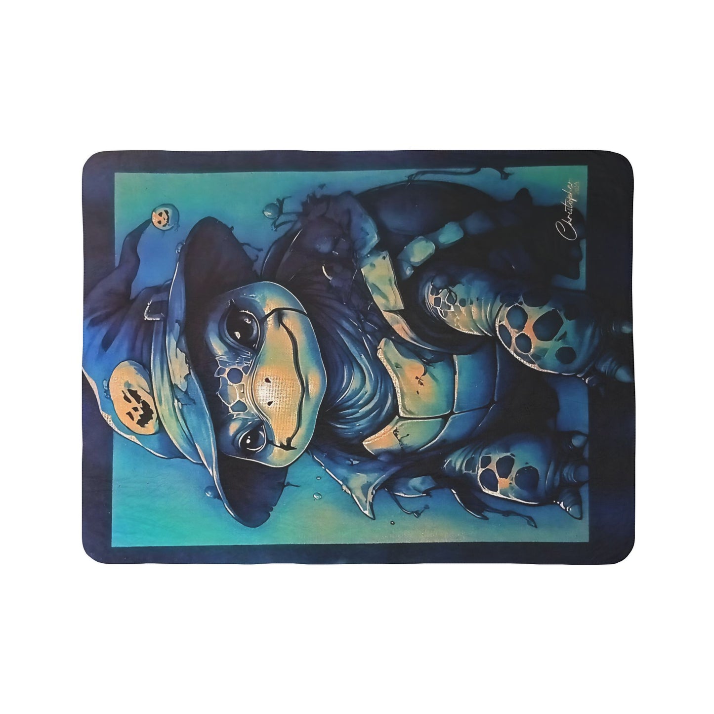 Original Laser Engraved Art ,Fleece Sherpa Blanket