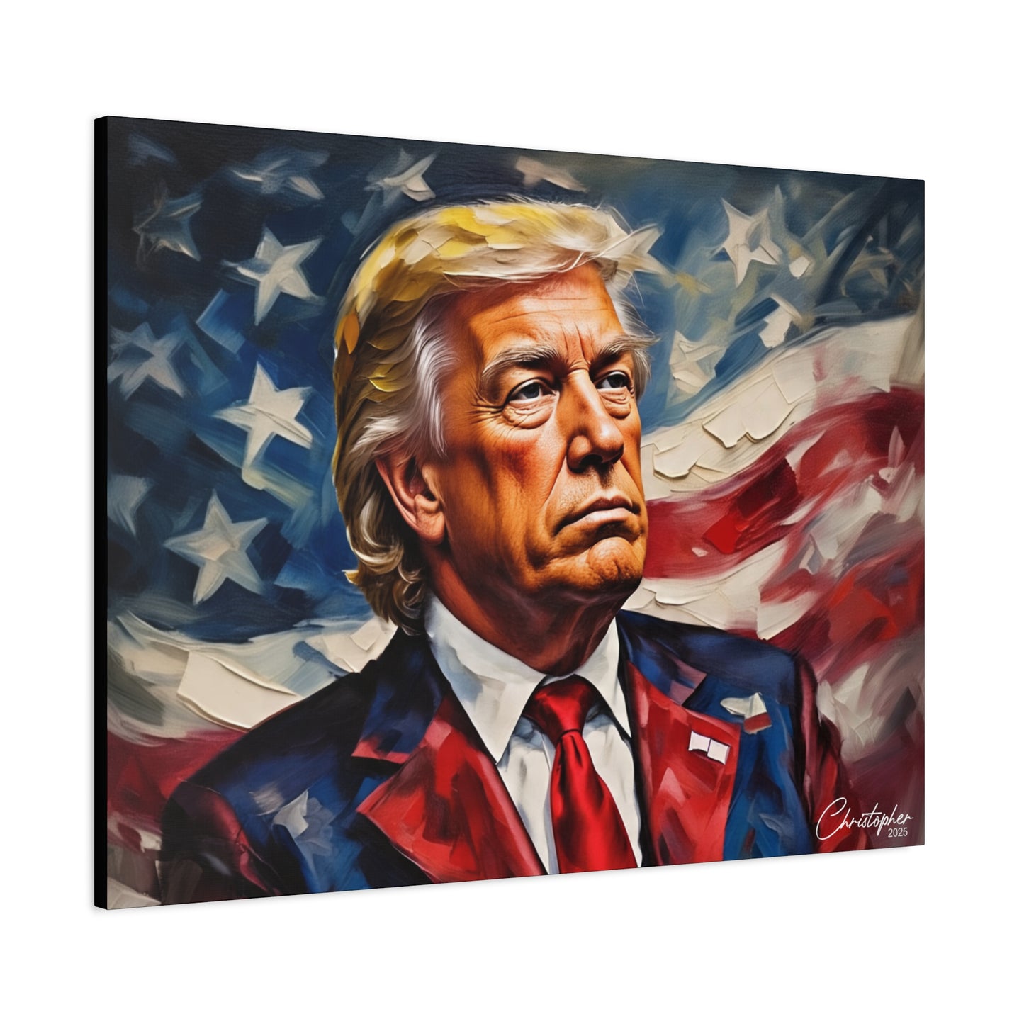 Patriotic Canvas Art, Stretched Wall Decor, Home Office, Gifts for Republicans, Political Enthusiasts, Americana Artwork
