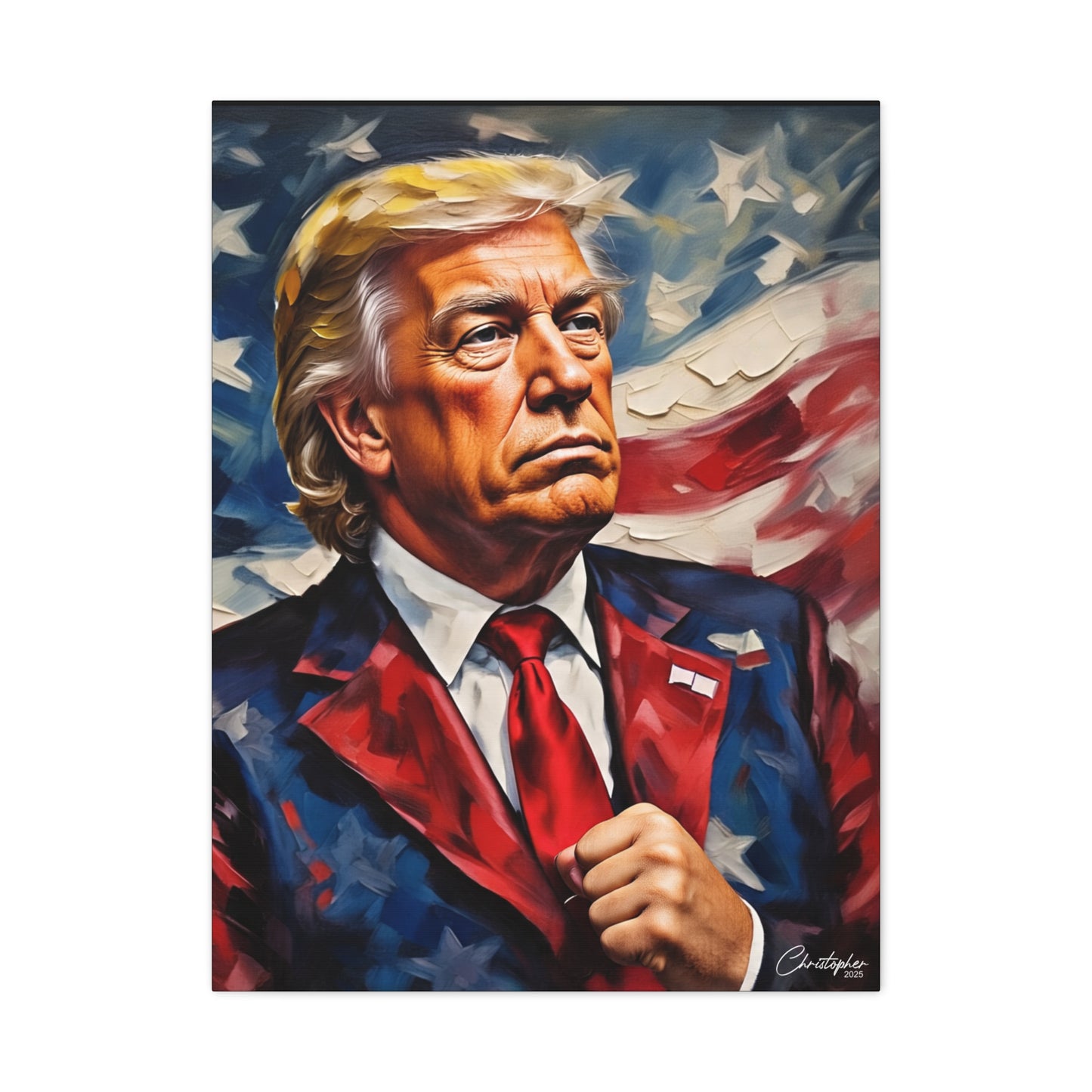 Patriotic Canvas Art, Stretched Wall Decor, Home Office, Gifts for Republicans, Political Enthusiasts, Americana Artwork