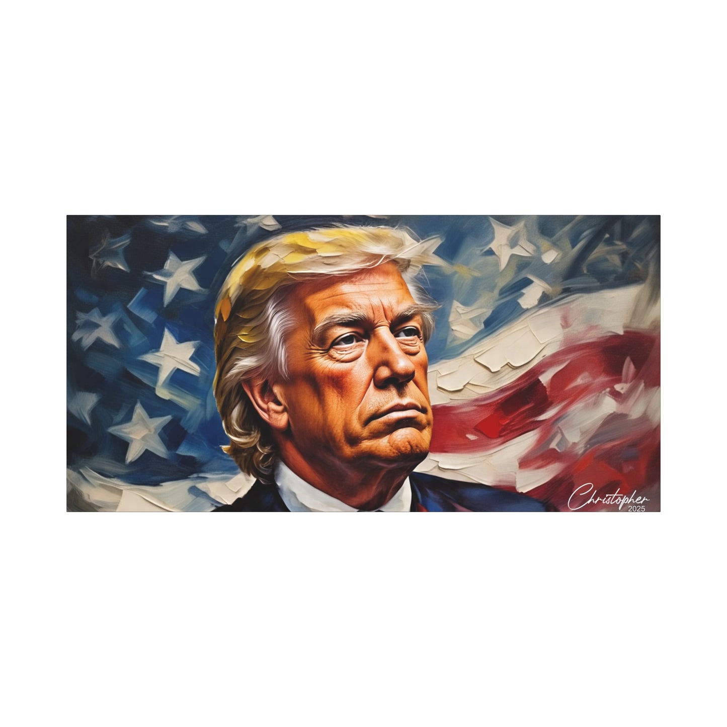 Patriotic Canvas Art, Stretched Wall Decor, Home Office, Gifts for Republicans, Political Enthusiasts, Americana Artwork