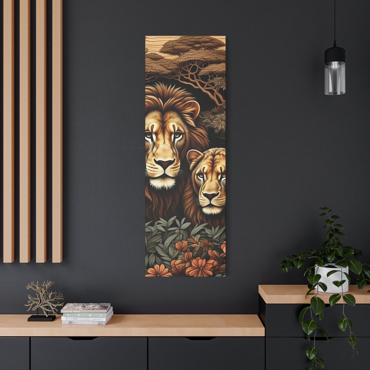 Majestic Lion Family Canvas Wall Art, Animal Lovers Decor, Wildlife Home Accent, Gift for Nature Enthusiasts, Meaningful Family Art