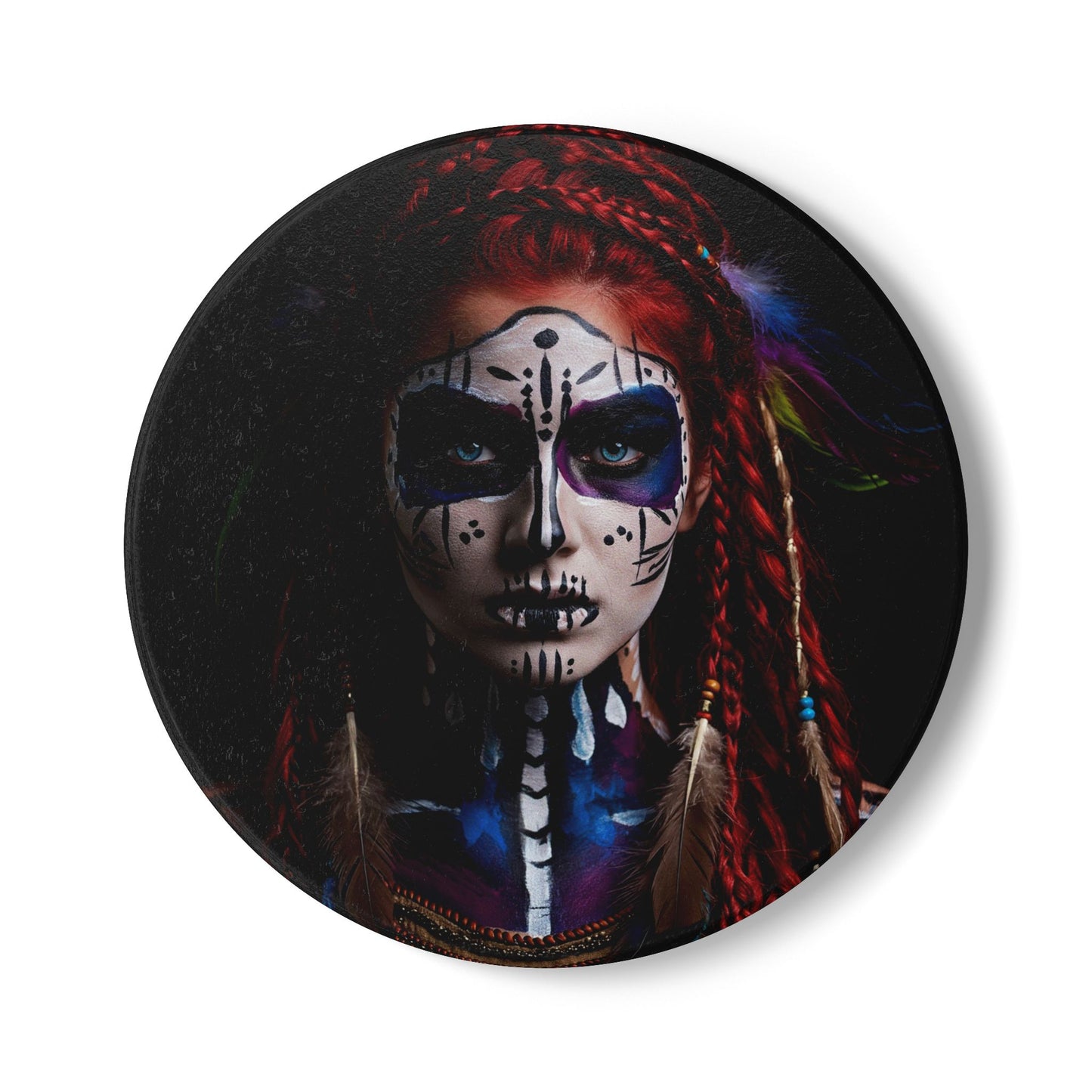 Bohemian Spirit Ceramic Coaster - Tribal Art Home Decor