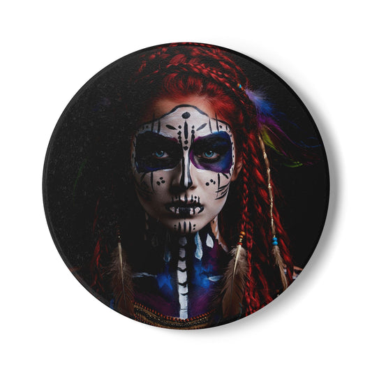 Bohemian Spirit Ceramic Coaster - Tribal Art Home Decor