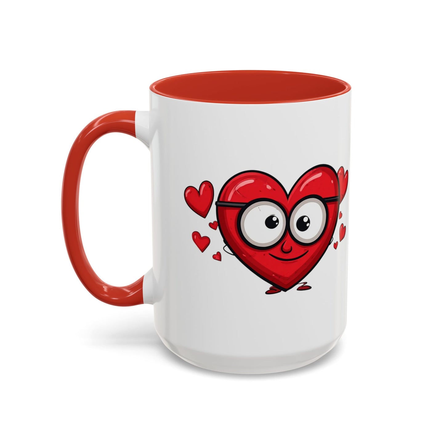 Cute Cartoon Heart Coffee Mug — Valentine Love Accent Mug (11/15oz)