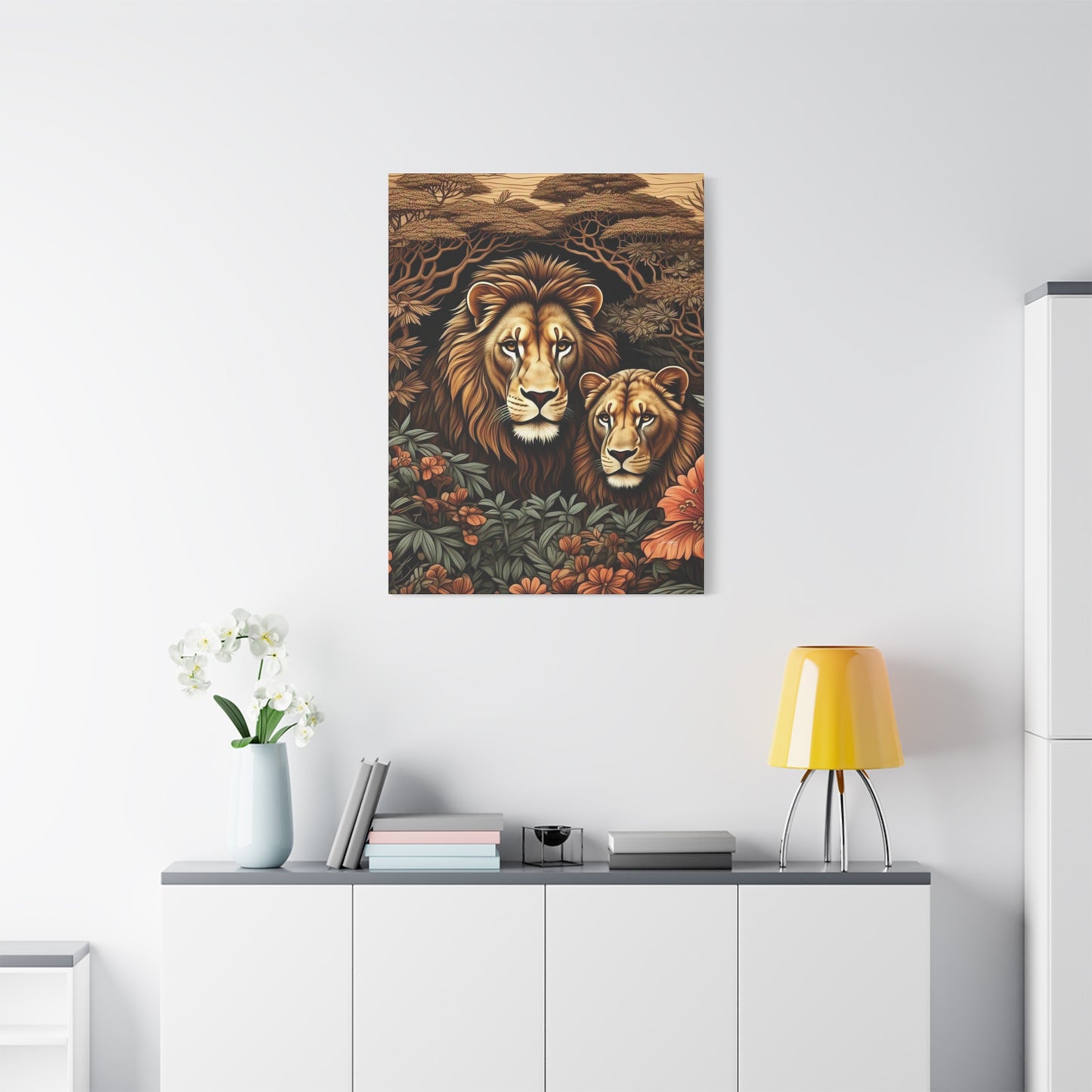 Majestic Lion Family Canvas Wall Art, Animal Lovers Decor, Wildlife Home Accent, Gift for Nature Enthusiasts, Meaningful Family Art