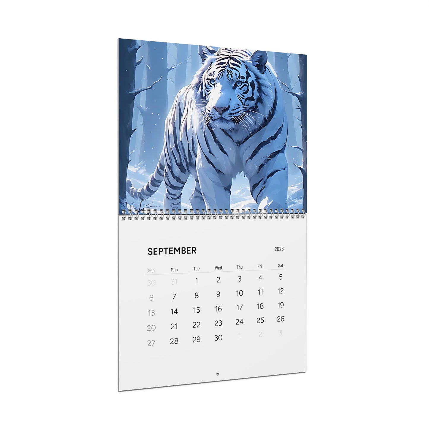 Majestic Tiger Wall Calendar 2026, Animal Lover Gift, Home Decor, Nature Enthusiast Calendar, Wildlife Art, Monthly Planner