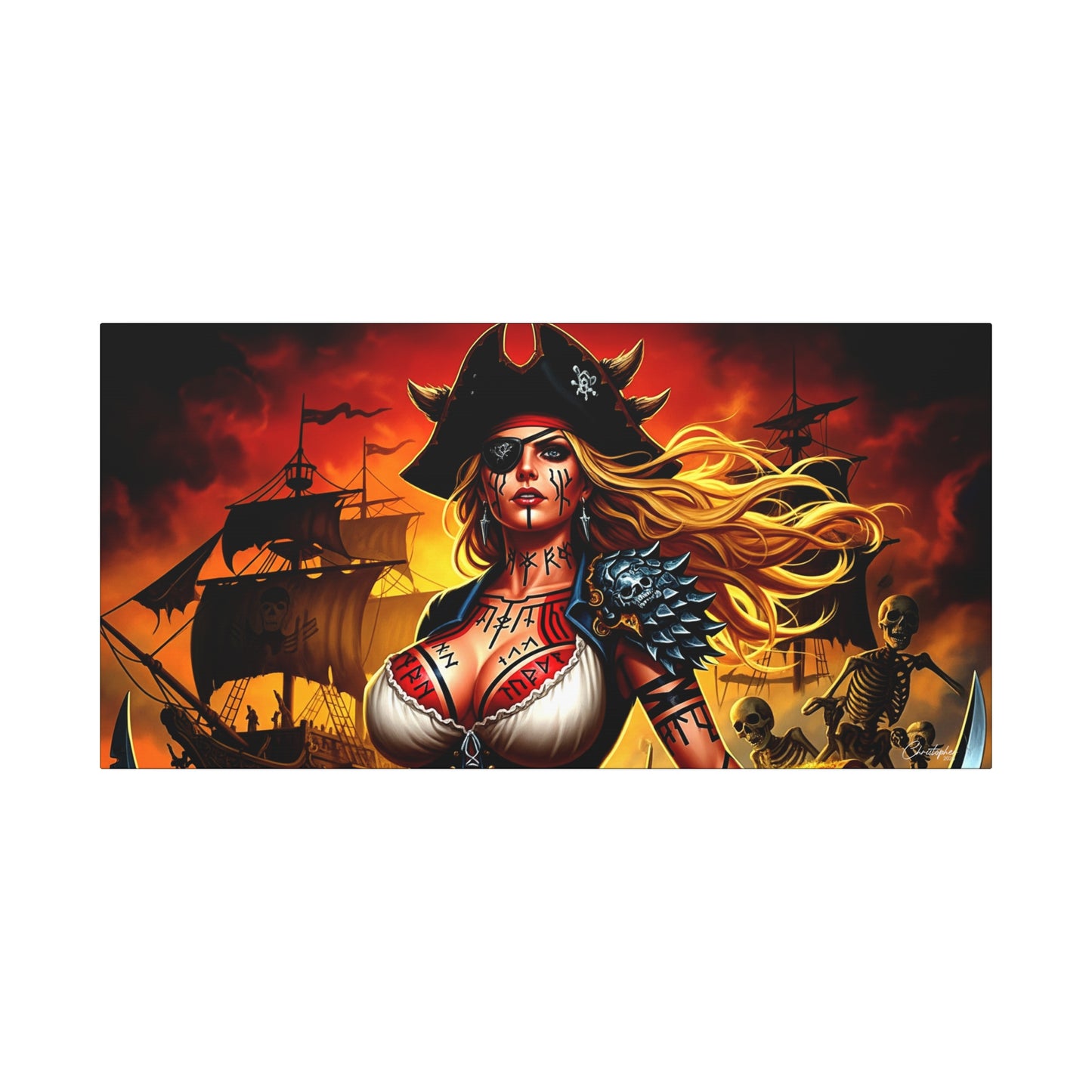 Bold Pirate Canvas Print, Nautical Wall Art, Gothic Home Decor, Pirate Lover Gift, Spooky Halloween Decoration, Adventure Wall Hanging