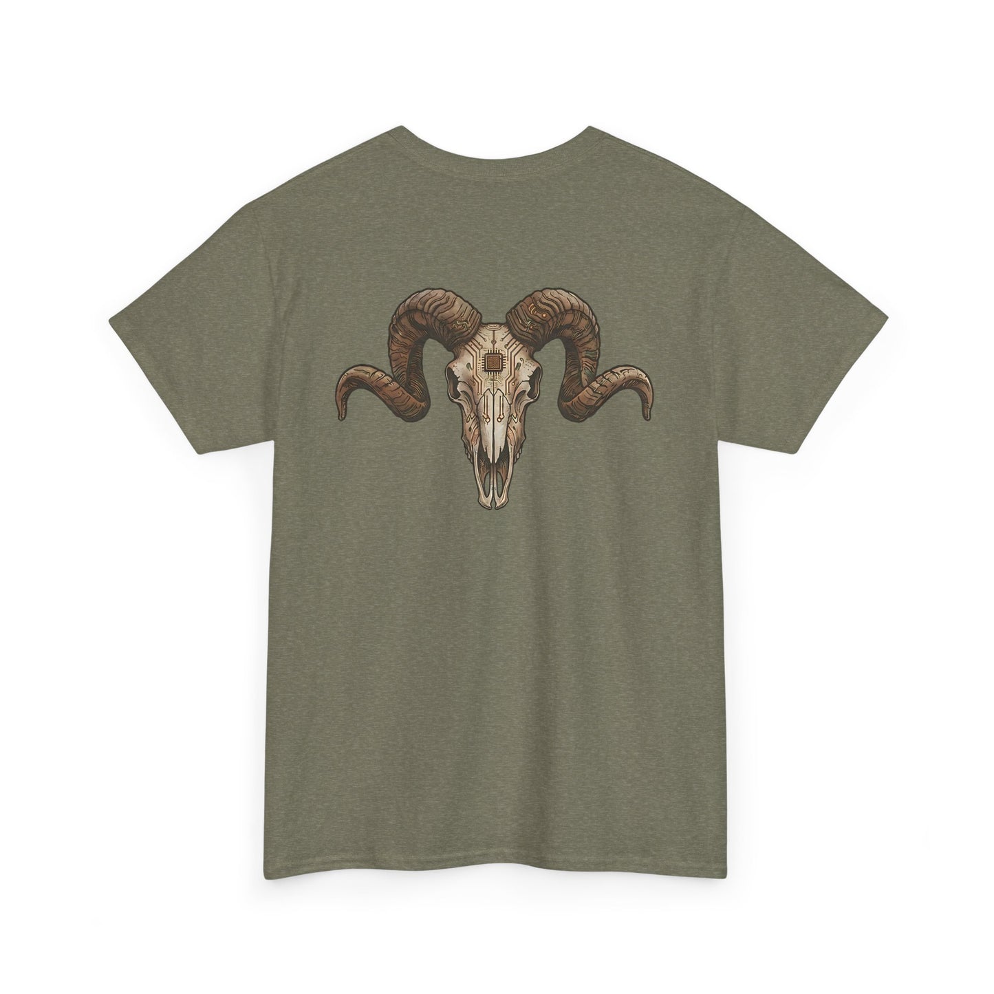 Ram Skull Graphic Tee Double Sided no background on the Back — Christmas Valley, Oregon Vintage Western T-Shirt