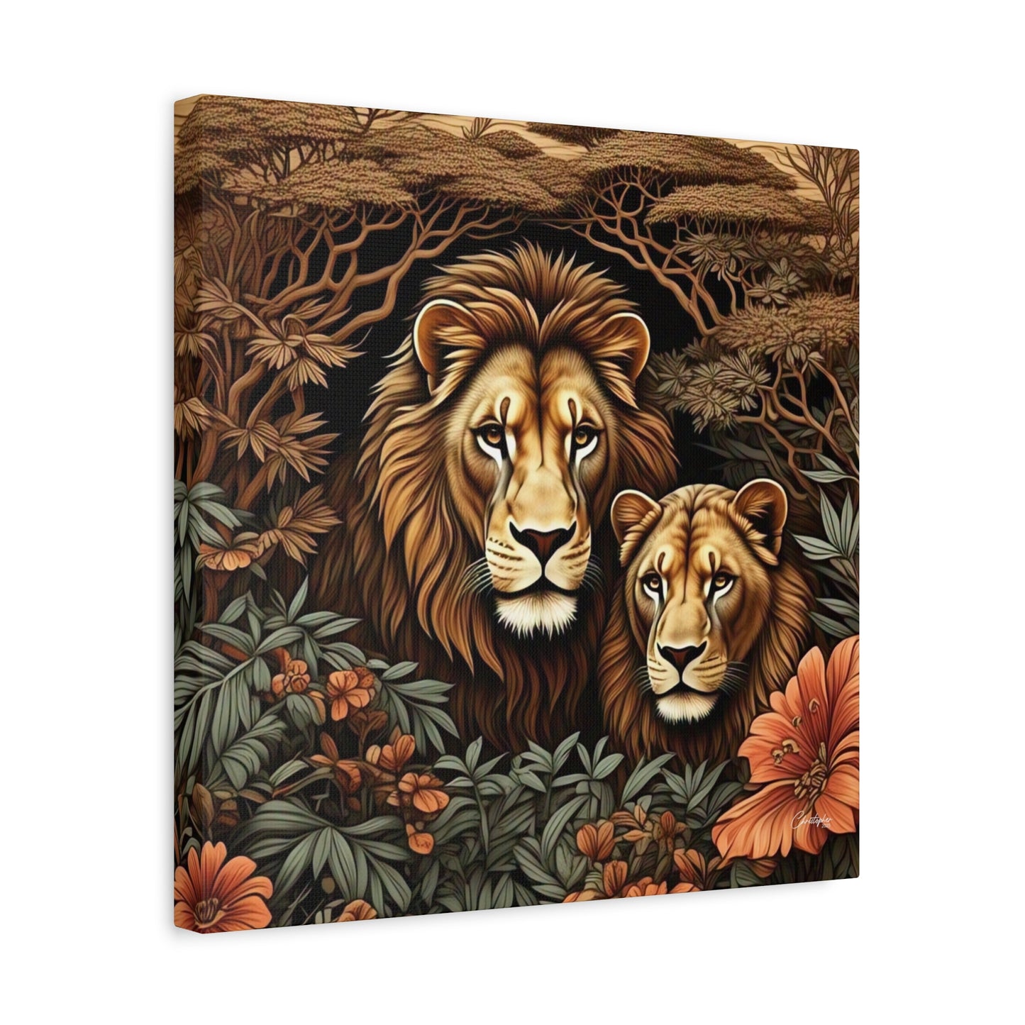 Majestic Lion Family Canvas Wall Art, Animal Lovers Decor, Wildlife Home Accent, Gift for Nature Enthusiasts, Meaningful Family Art