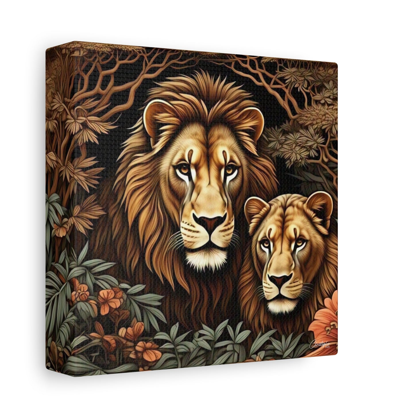 Majestic Lion Family Canvas Wall Art, Animal Lovers Decor, Wildlife Home Accent, Gift for Nature Enthusiasts, Meaningful Family Art