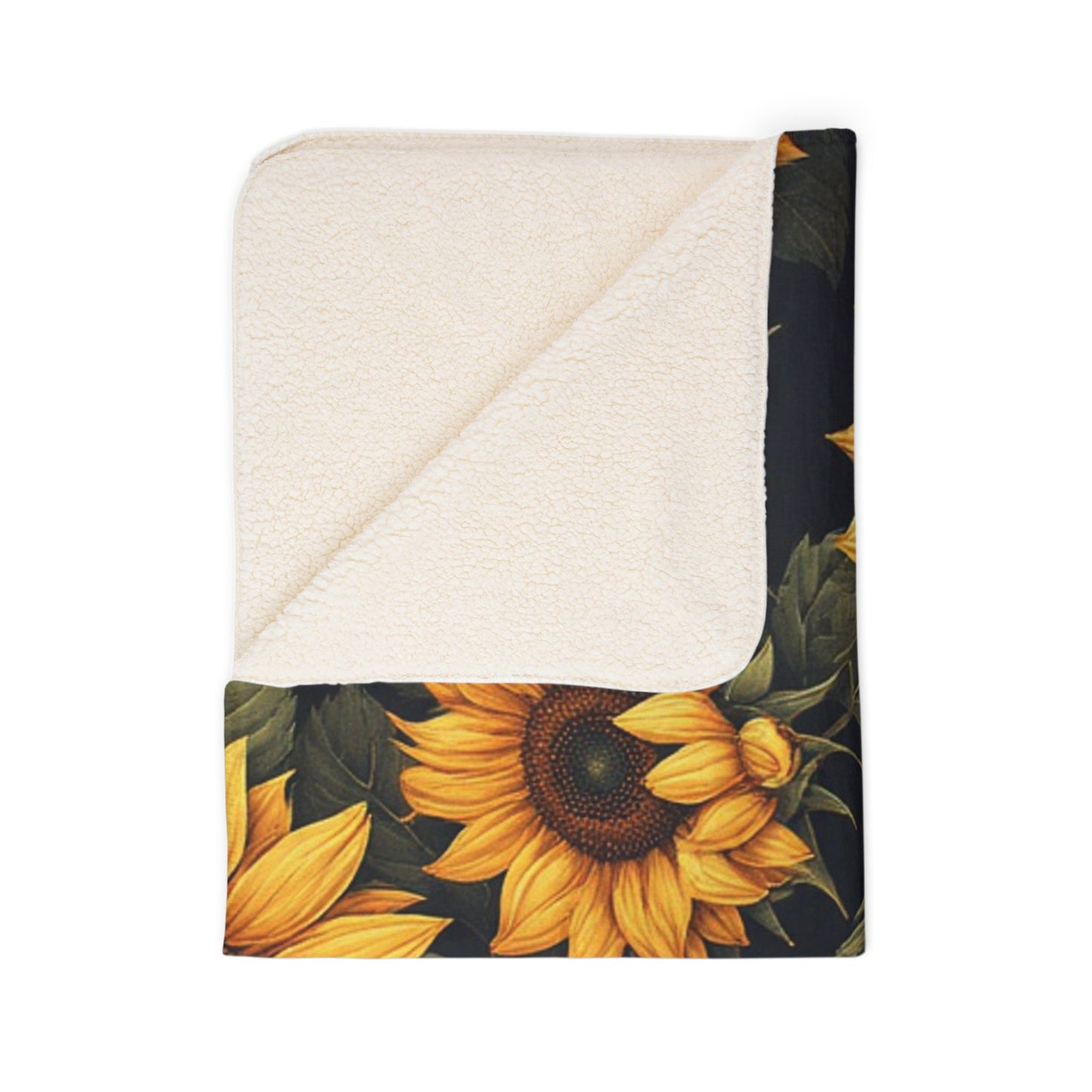 Sunflower Fleece Sherpa Blanket, Cozy Home Decor, Gift for Garden Lovers, Perfect for Autumn, Floral Throw Blanket