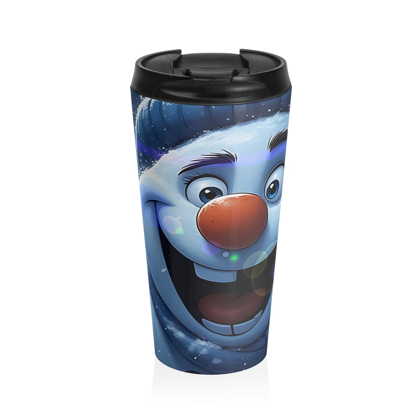 Snowman (christmas selfies) Stainless Steel Travel Mug - Fun Winter Coffee Tumbler