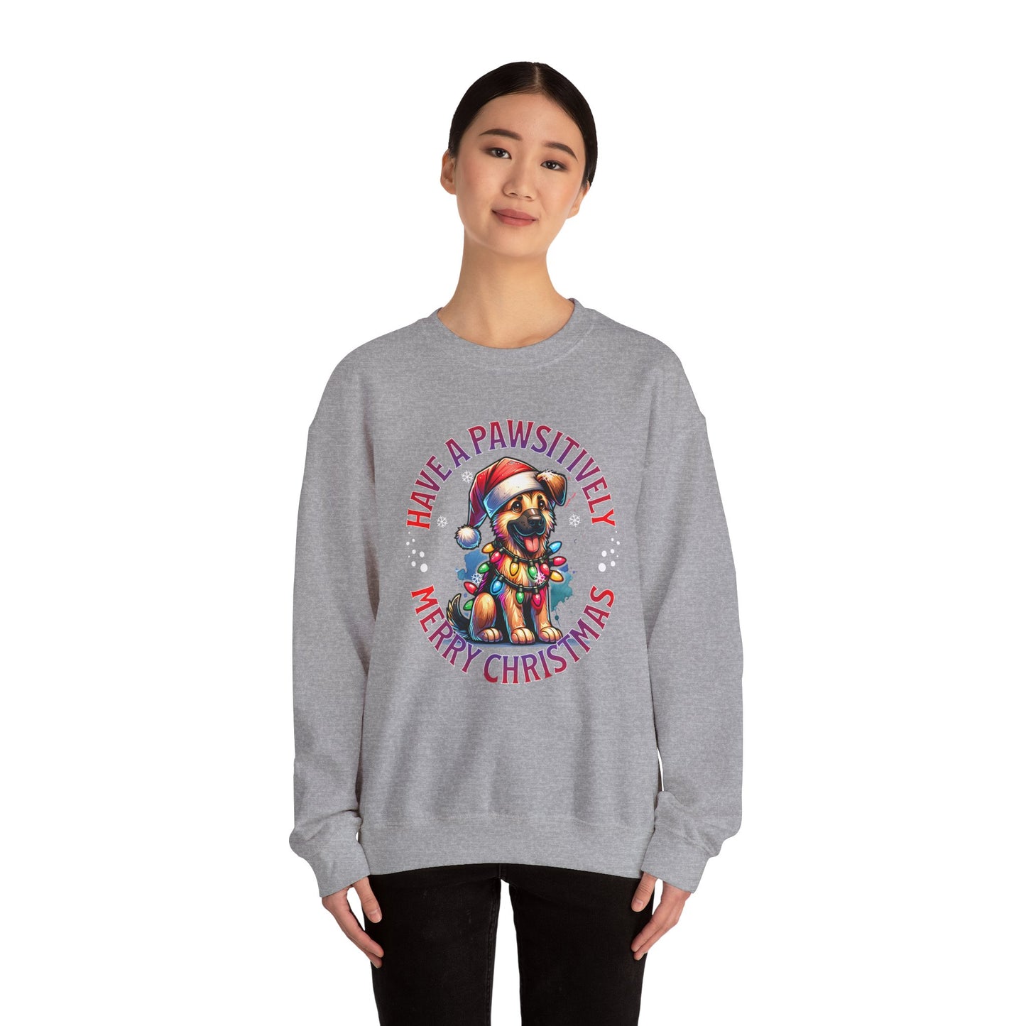 Christmas German Shepard Sweatshirt – "Have a Pawsitively Merry Christmas" Crewneck
