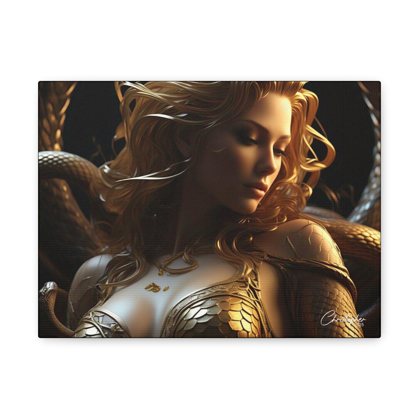 Fantasy Art Canvas Print - Serpent Goddess Home Decor