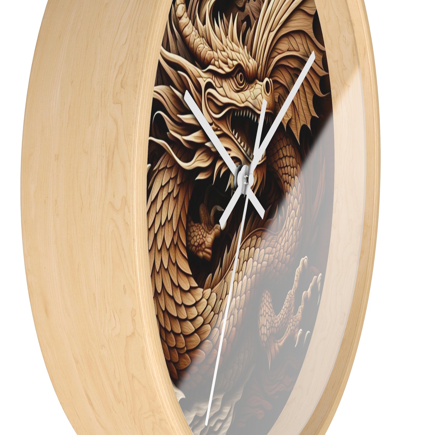 Dragon Carved Wall Clock, Fantasy Home Decor, Unique Gift for Him, Asian Art Clock, Dragon Clock for Festival Decoration
