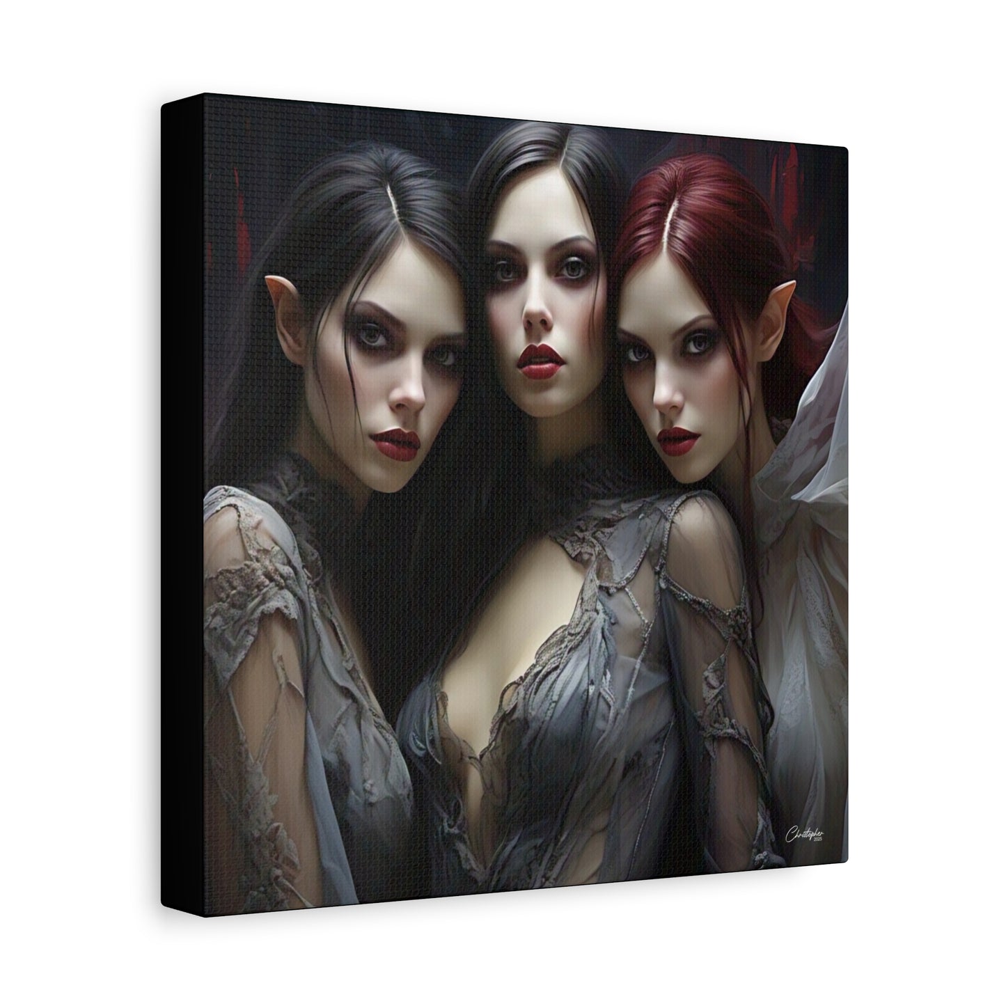 Gothic Wall Art Canvas, Fantasy Home Decor, Unique Gift for Halloween, Witchy Vibe Art, Dark Aesthetic Room Decor