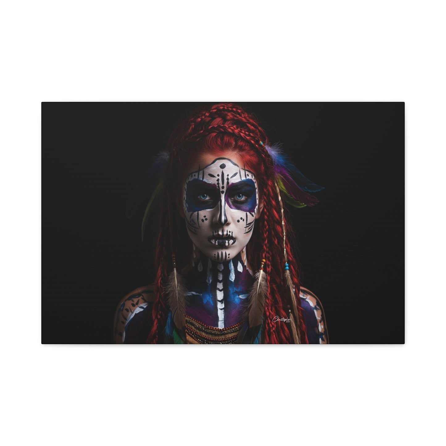 Colorful Tribal Art Canvas Print - Bohemian Home Decor