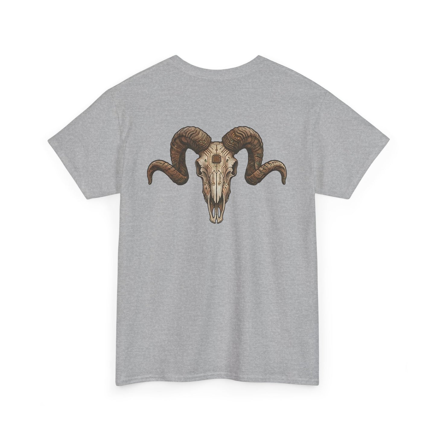 Ram Skull Graphic Tee Double Sided no background on the Back — Christmas Valley, Oregon Vintage Western T-Shirt