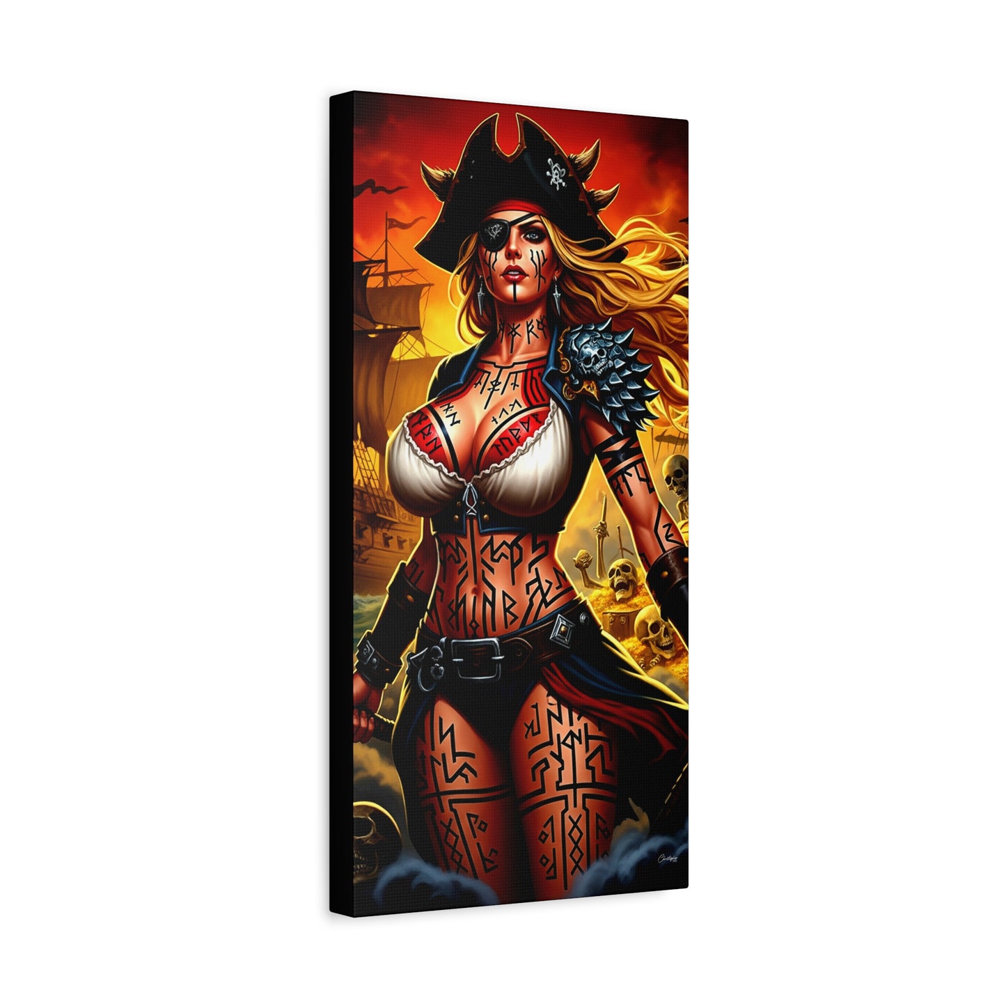 Bold Pirate Canvas Print, Nautical Wall Art, Gothic Home Decor, Pirate Lover Gift, Spooky Halloween Decoration, Adventure Wall Hanging