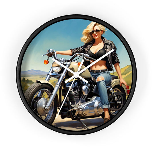 Motorcycle Enthusiast Wall Clock – Vintage Biker Decor, Unique Gift for Him or Her, Retro Wall Art, Home Decor for Riders