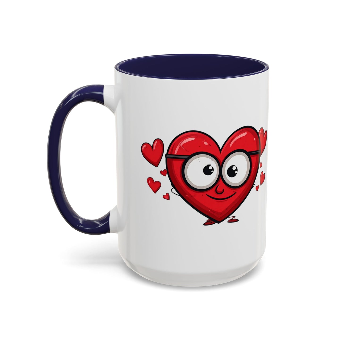 Cute Cartoon Heart Coffee Mug — Valentine Love Accent Mug (11/15oz)
