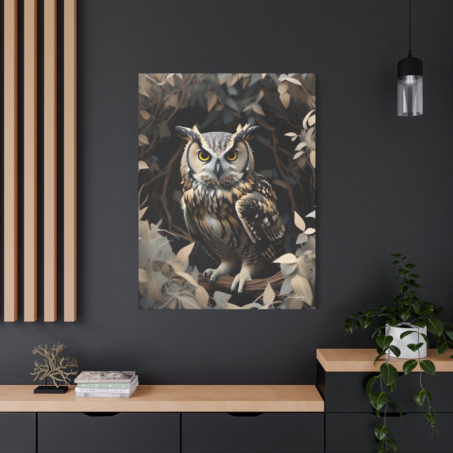 Realistic Owl Canvas Art - Nature Wall Decor for Home & Office