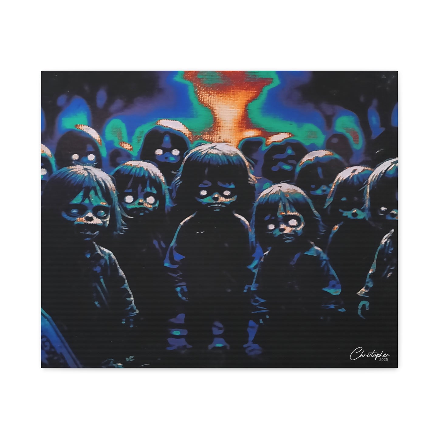 Original Laser Engraved Art, Full Wrapped Edges, Matte Canvas, Stretched, 1.25"