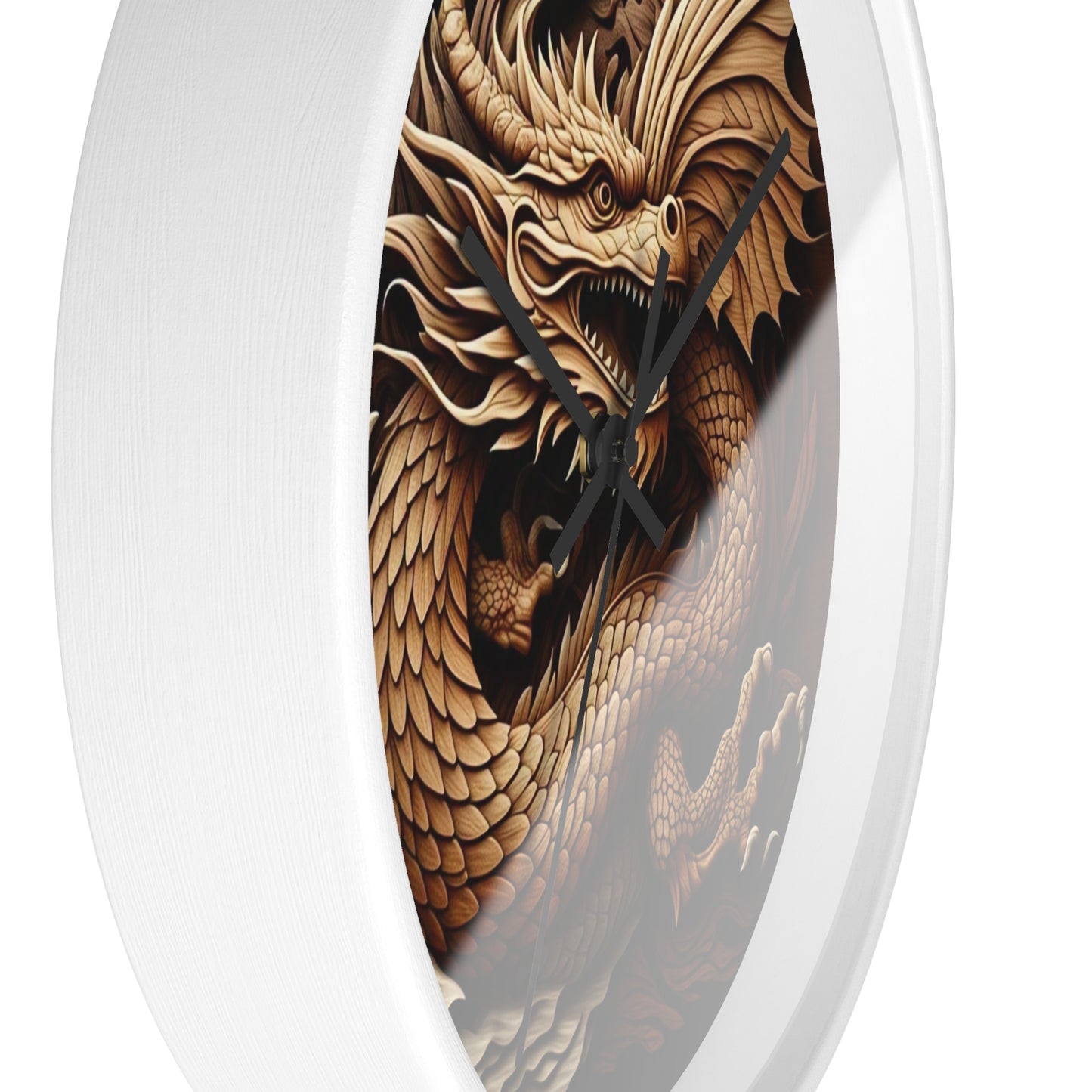 Dragon Carved Wall Clock, Fantasy Home Decor, Unique Gift for Him, Asian Art Clock, Dragon Clock for Festival Decoration