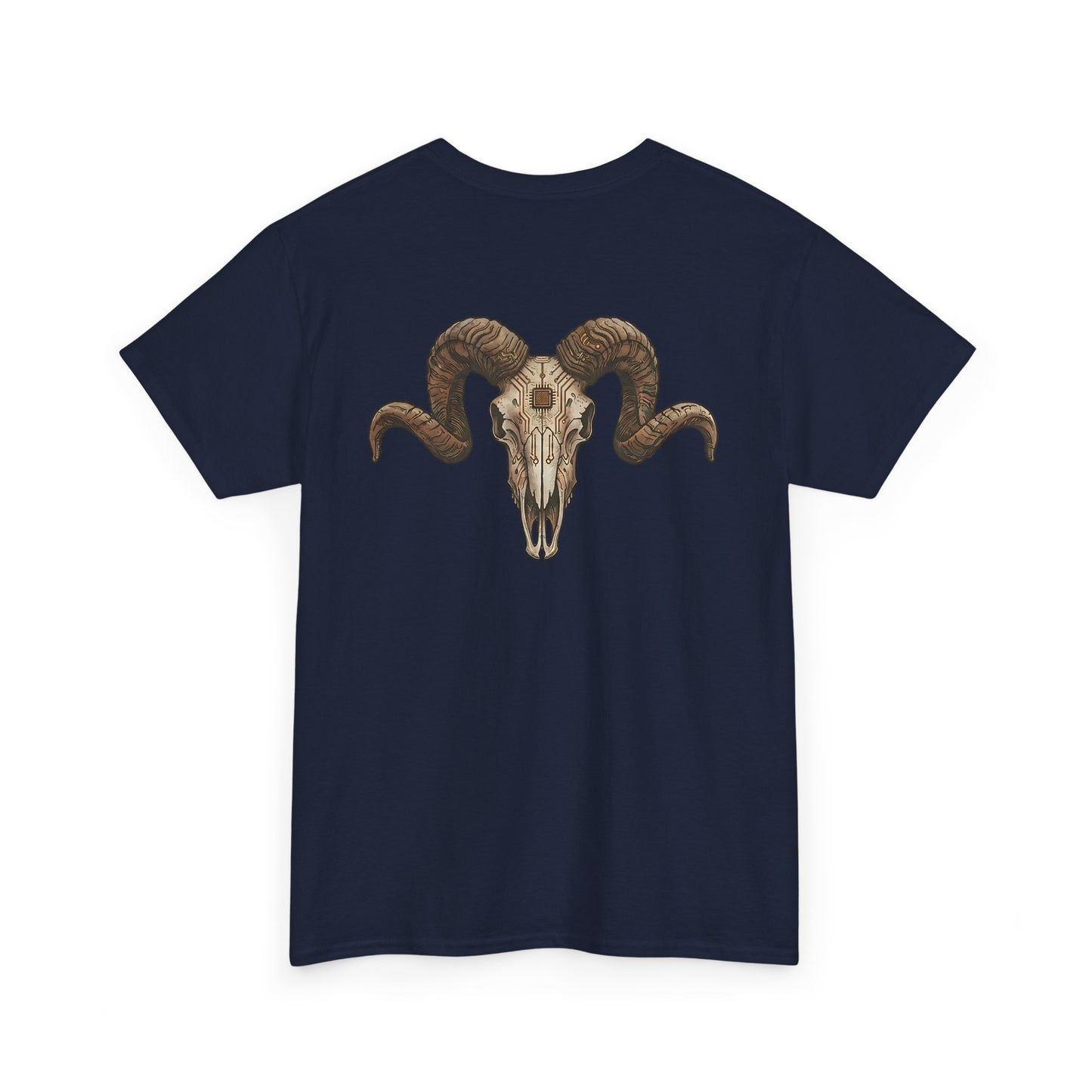Ram Skull Graphic Tee Double Sided no background on the Back — Christmas Valley, Oregon Vintage Western T-Shirt