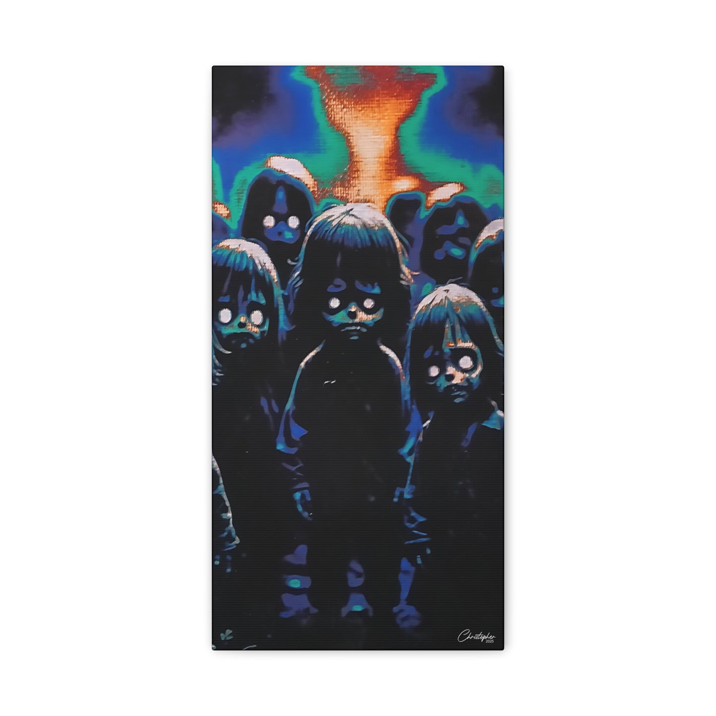 Original Laser Engraved Art, Full Wrapped Edges, Matte Canvas, Stretched, 1.25"