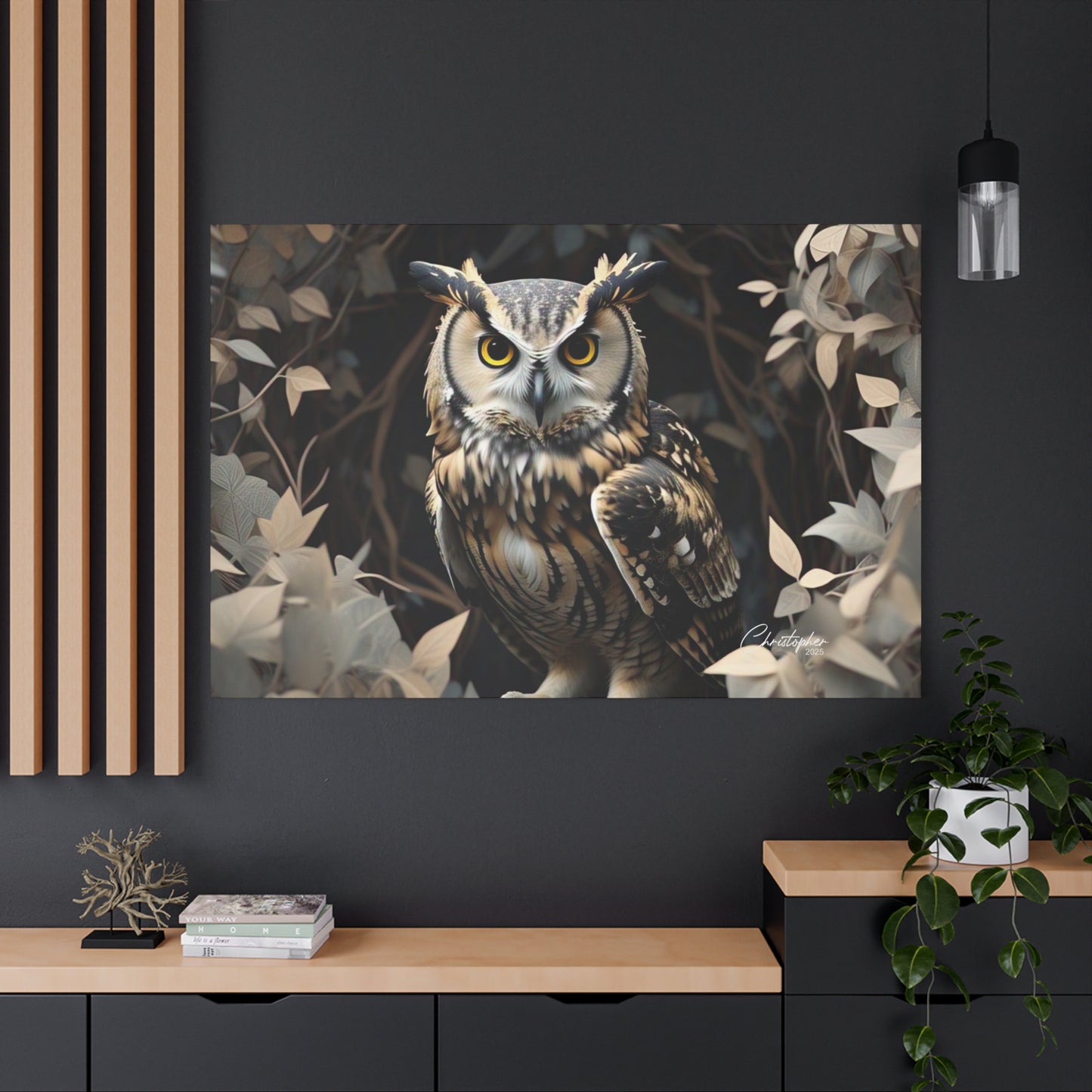 Realistic Owl Canvas Art - Nature Wall Decor for Home & Office