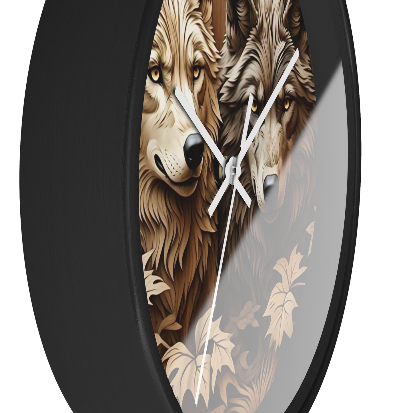 Rustic Wolf Wall Clock - Nature Inspired Home Decor, Animal Lover Gift, Woodland Themed Clock, Cozy Farmhouse Decor, Unique Gift Idea