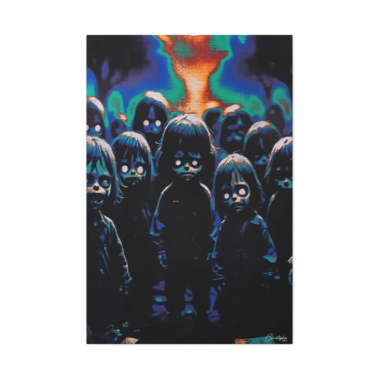 Original Laser Engraved Art, Full Wrapped Edges, Matte Canvas, Stretched, 1.25"