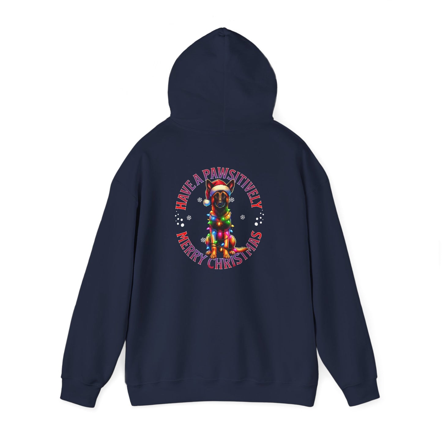 Christmas Pack Belgium Malinois Hoodie — 'Have a Pawsitively Merry Christmas' Holiday Sweatshirt