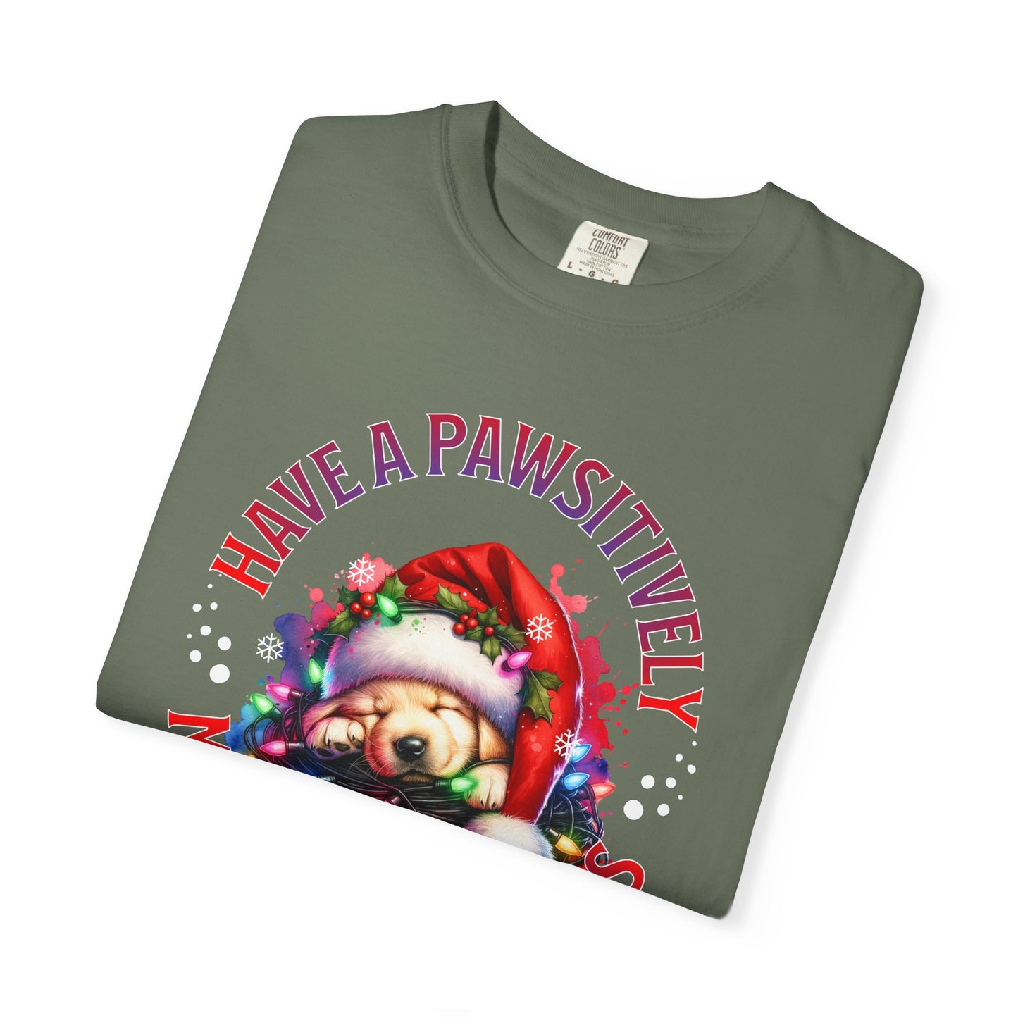 Christmas Puppy T-Shirt — "Have a Pawsitively Merry Christmas" Holiday Tee